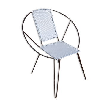 Vintage black metal armchair