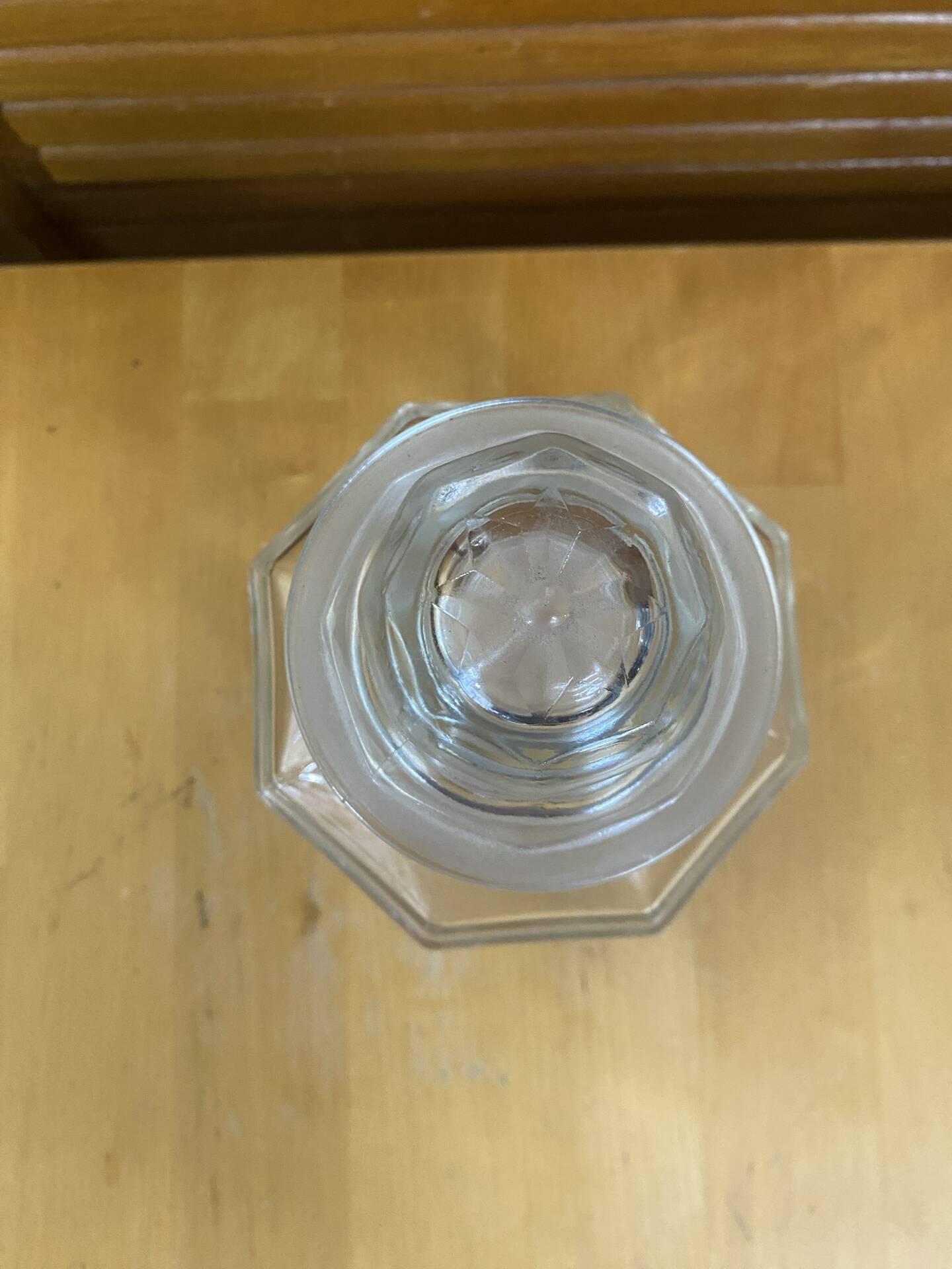 Antique Glass Bonbonnière + Lid Kitchen Storage Italy #