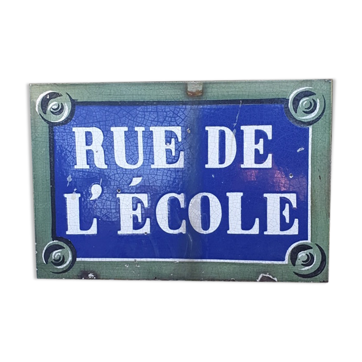 old enamelled street plaque