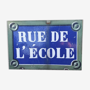 old enamelled street plaque
