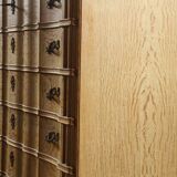 Vintage Mid-century Baroque Style Danish High Boy Brutalist Dresser 1960s