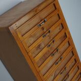 Vintage italian beech haberdashery shop cabinet, 1950s