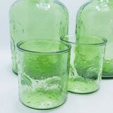 Ensemble de bar en verre vert