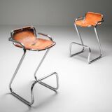 Suite de 5 tabourets de bar Dal Vera 'Les Arcs'  1960