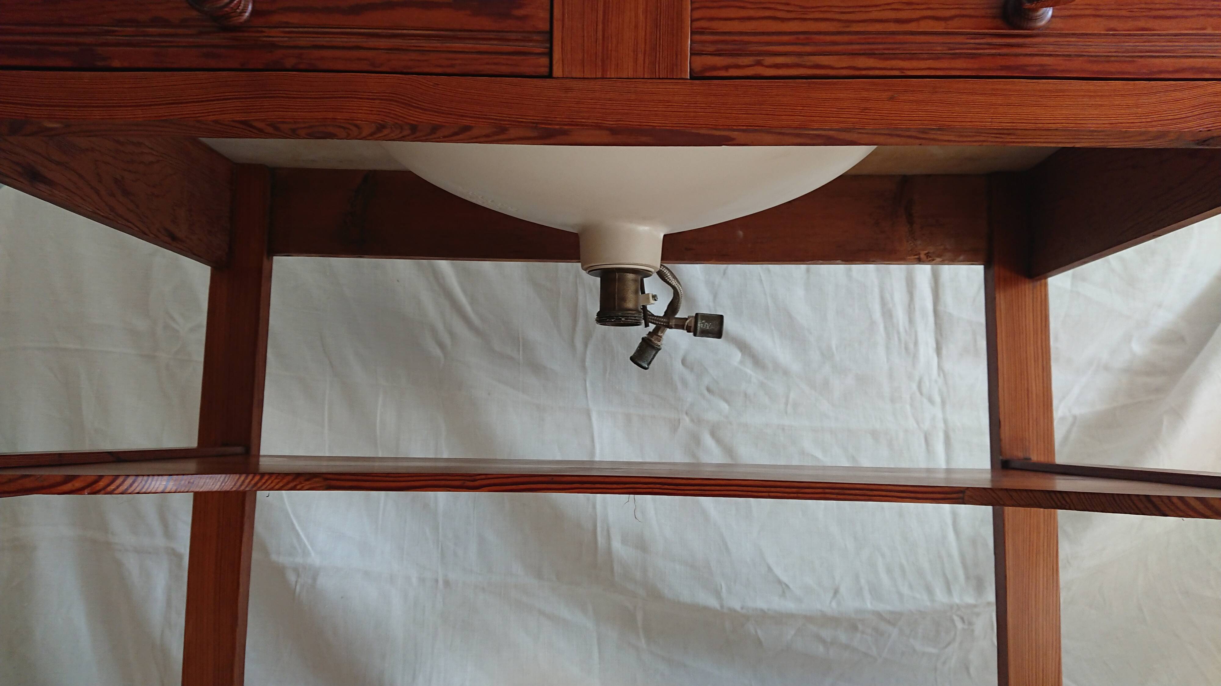 Toilet table on marble with cacker