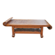 Vintage coffee table in solid wood and bamboo – 2-tier design