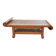 Vintage coffee table in solid wood and bamboo – 2-tier design