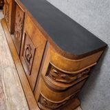 Pier Luigi Colli : enfilade époque Art déco en loupe et bois sculpté