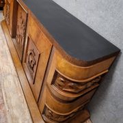 Pier Luigi Colli: Art Deco period sideboard in burl and carved wood