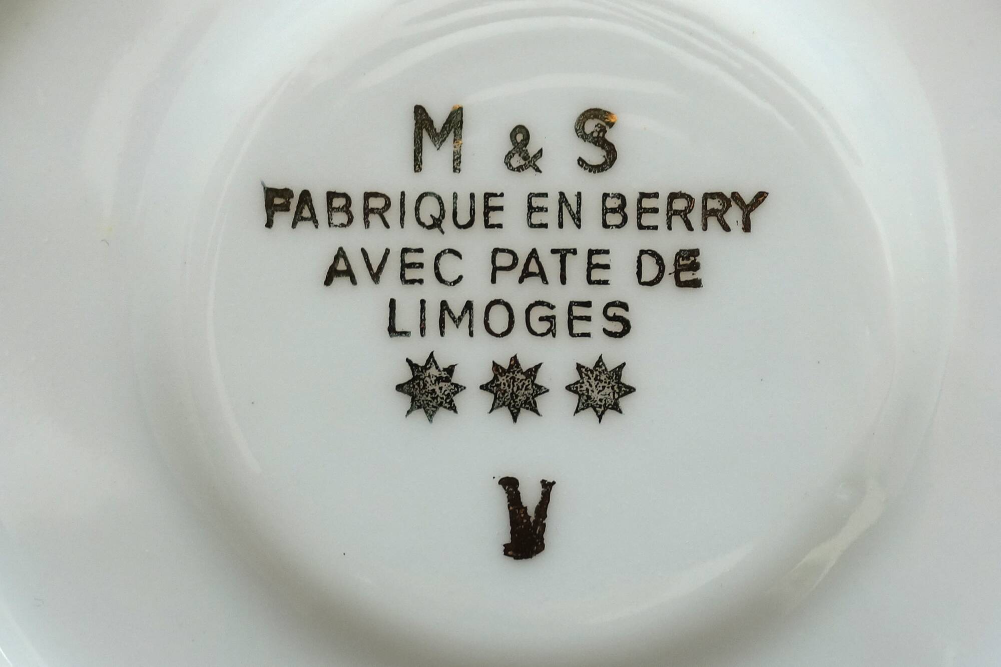 6 vintage M&S Berry Limoges coffee cups with saucers