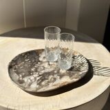 Very large empty pocket or dish in medium light petrified wood 1143