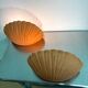 Pair of vintage Italian shell wall sconces, large terracotta sculptures, 1980s
