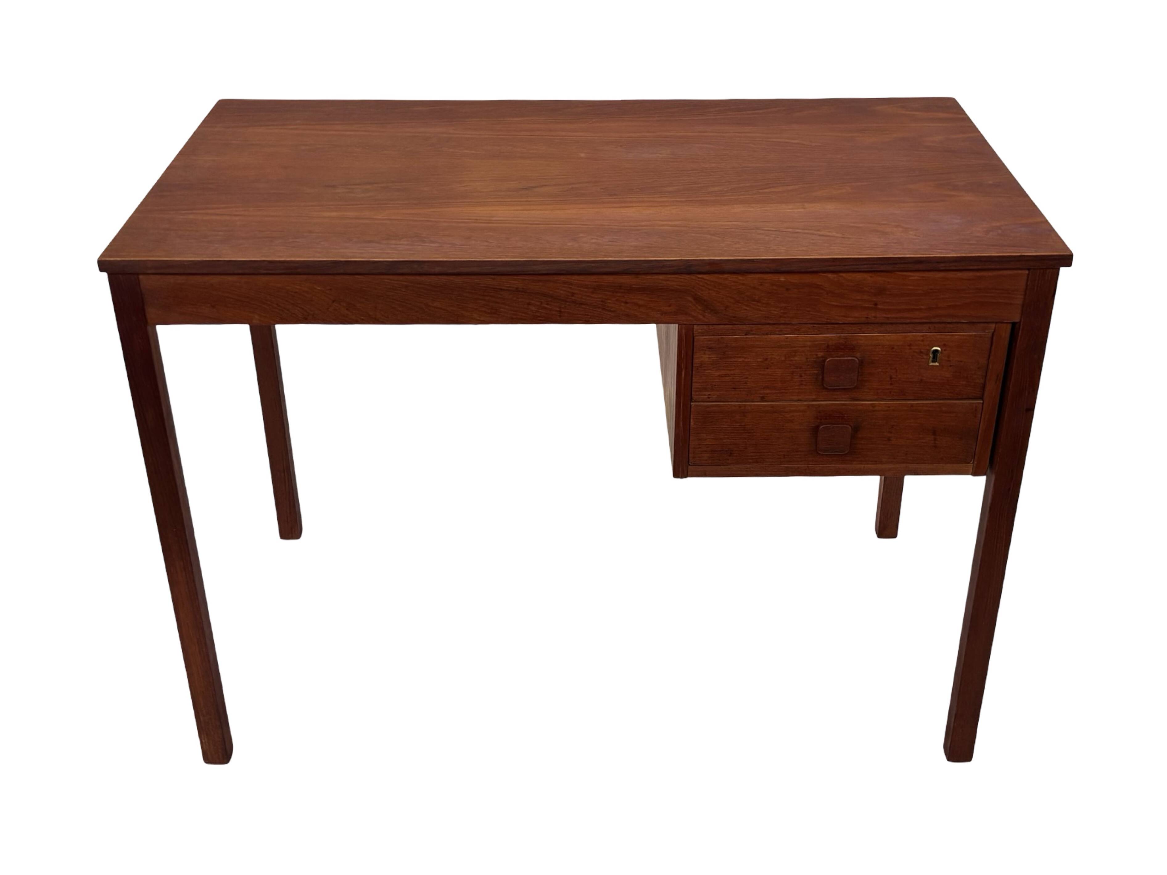 Vintage Danish teak compact Domino Mobler desk, 1960s