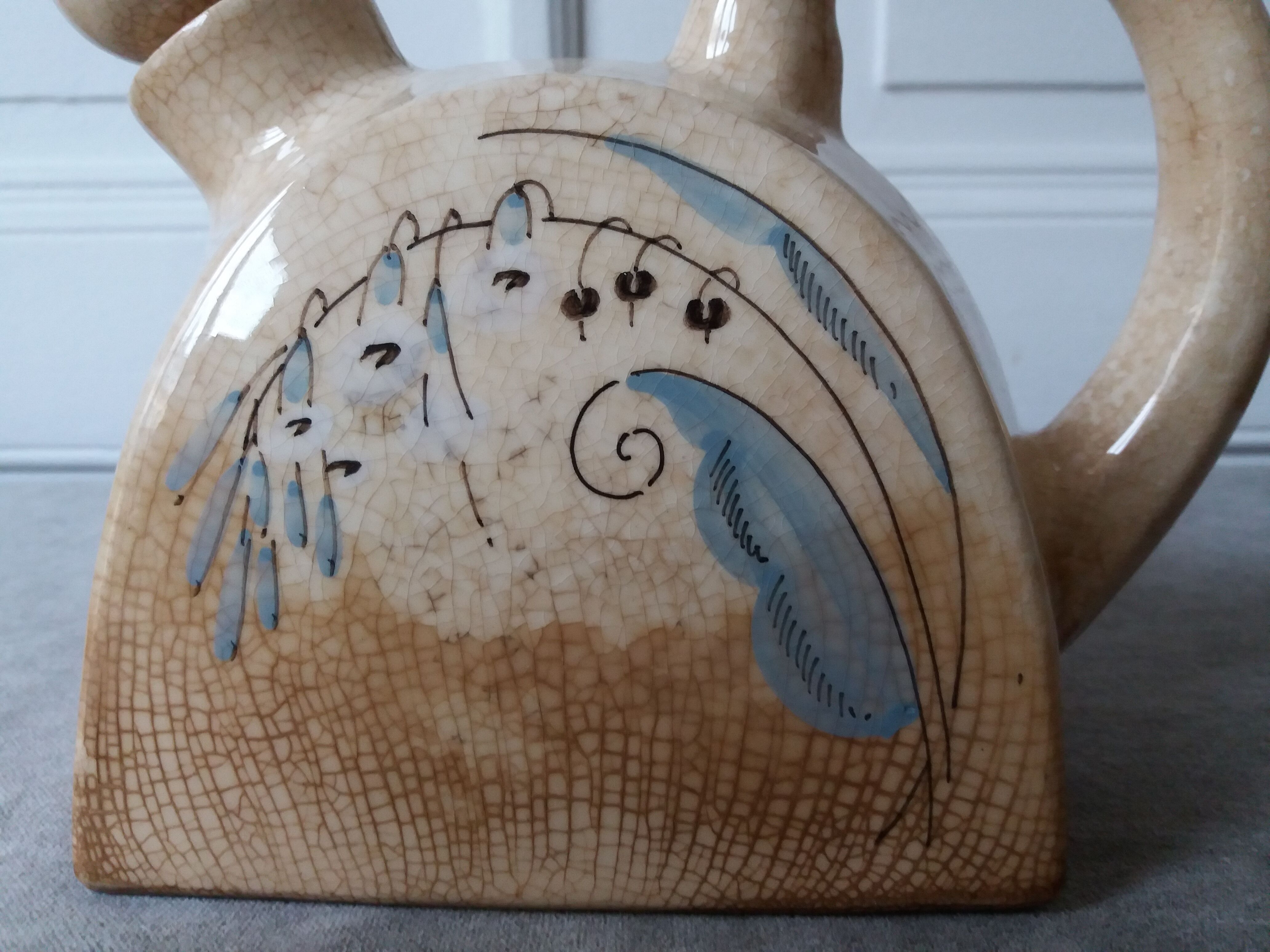 Modernist teapot art deco in stoneware