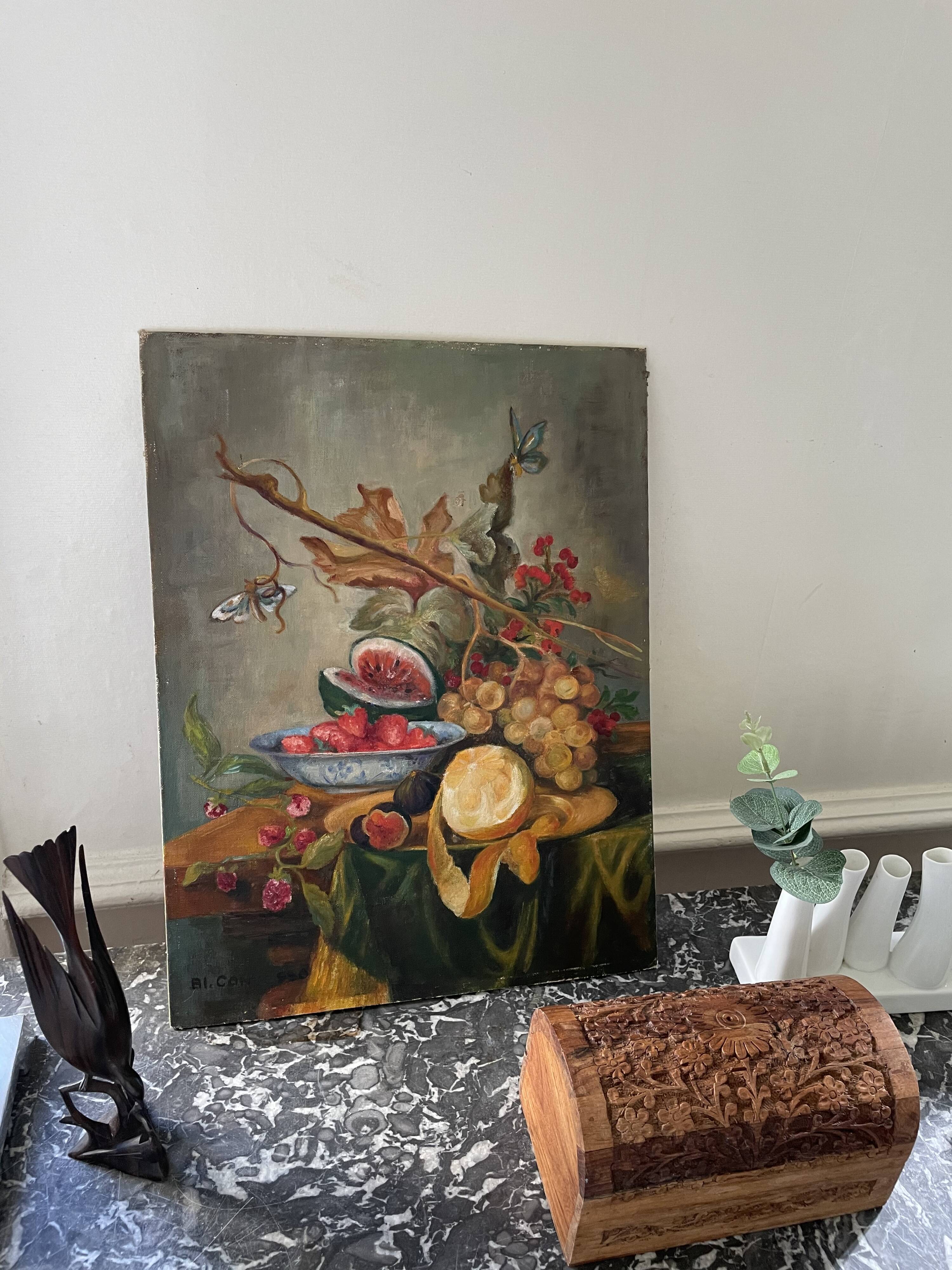 Oil on still life carton by Contesso