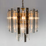 Lustre du milieu du siècle en laiton, verre et lucite, Autriche, années 1970