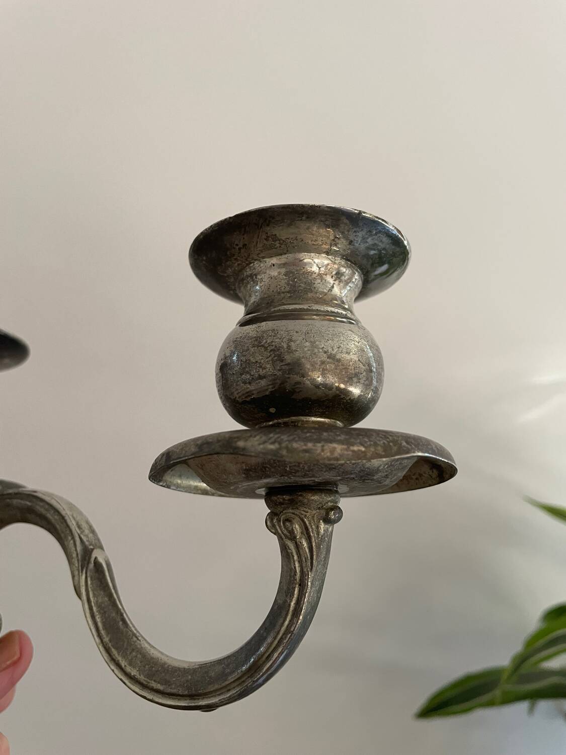 Silver metal candlestick