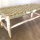 poplar bench and braided doum (palm tree)