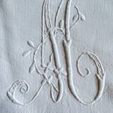 Large antique monogrammed flat sheet