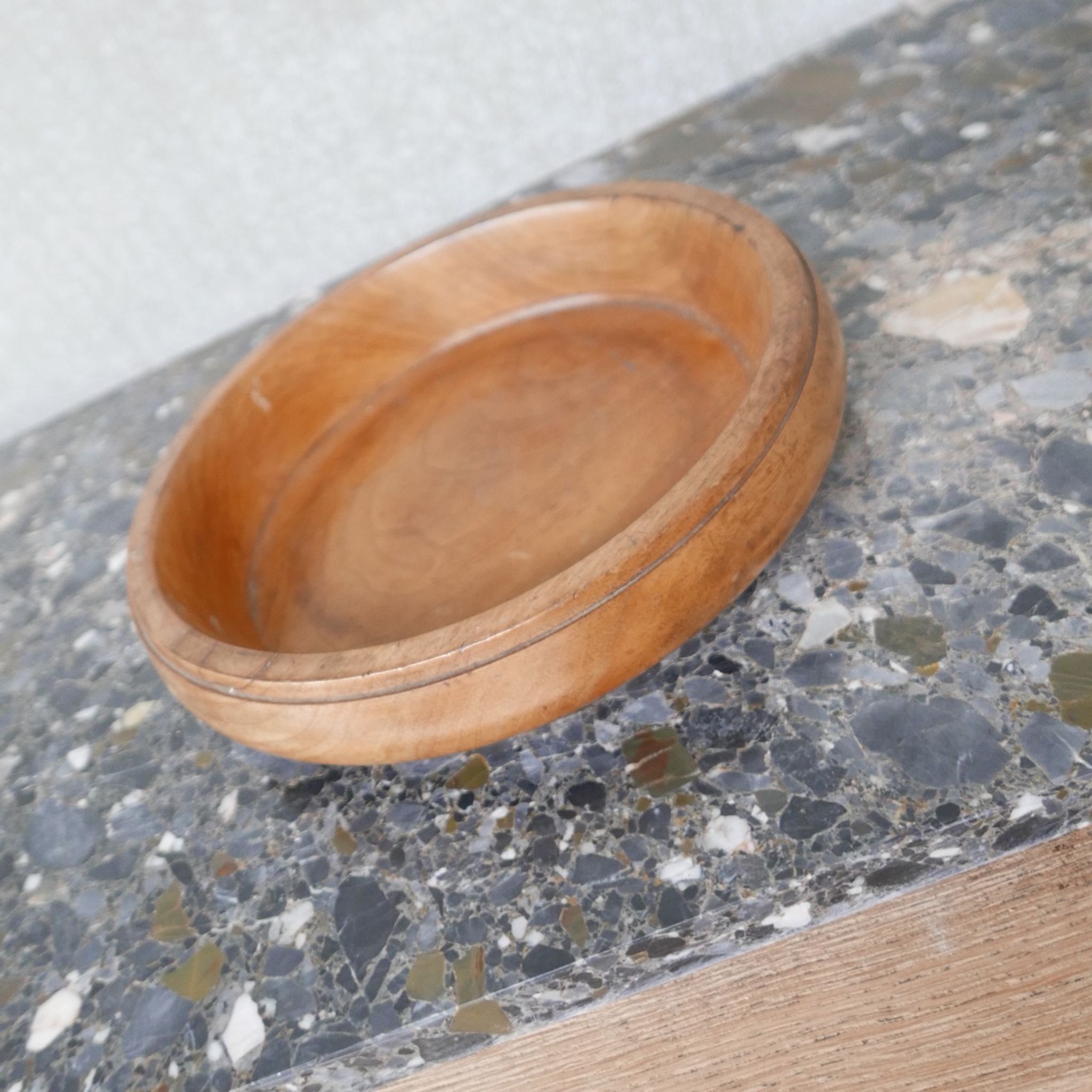 Antique English Ecclesiastical Oak Wooden Bowl