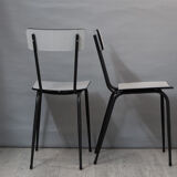 Set of 2 formica chairs in white/grey