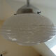 Art Deco french 1930 s in white cloud Clichy glass ceiling lamp