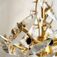 Rafael Tormo 6-light chandelier in gold metal and transparent tassels