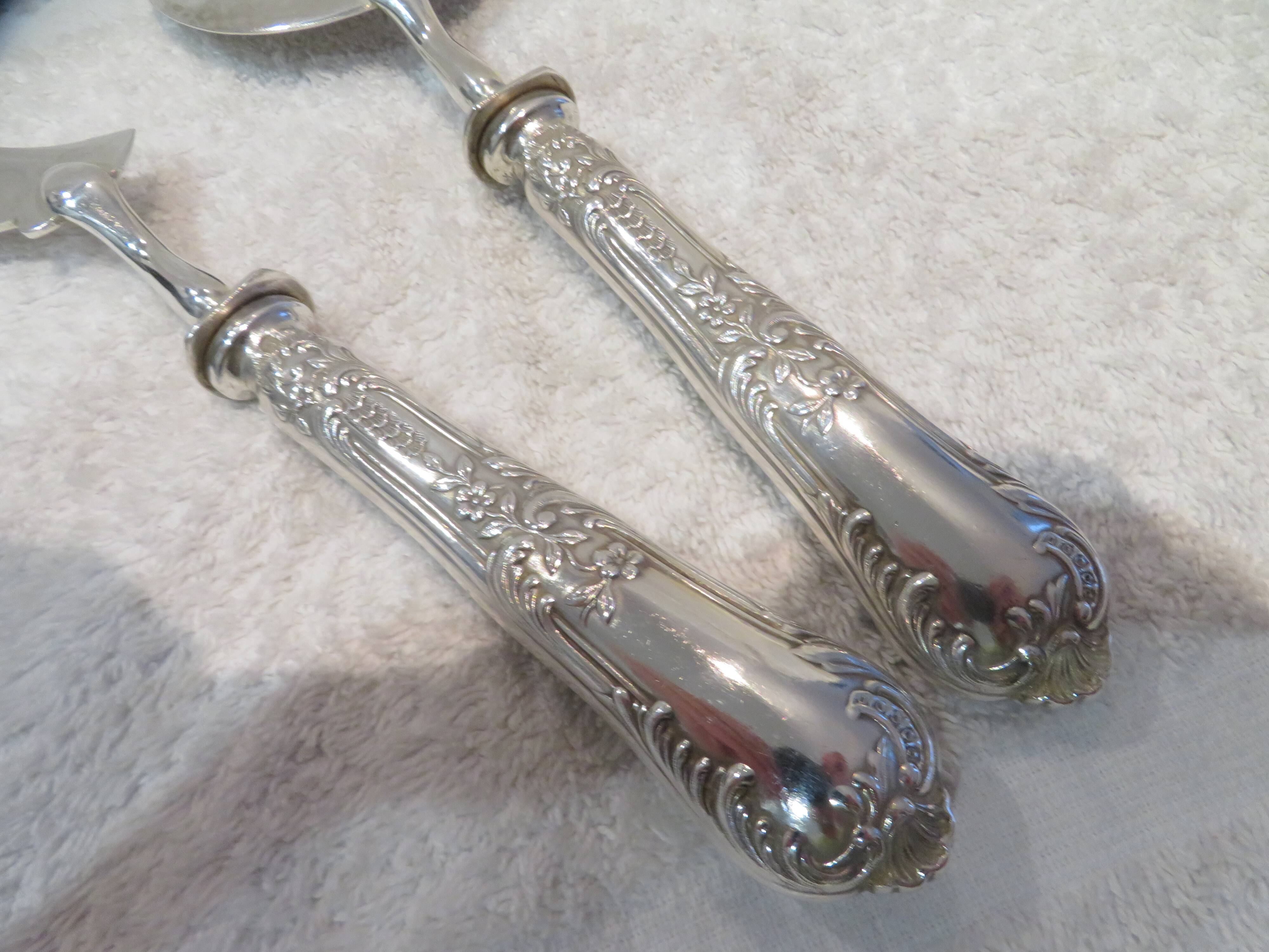 Superb 2-piece ice cream serving set, Boulenger LXV goldsmith scales