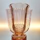 Vase Art déco en cristal Val Saint Lambert rose, série Luxval modèle Romeo, Belgique