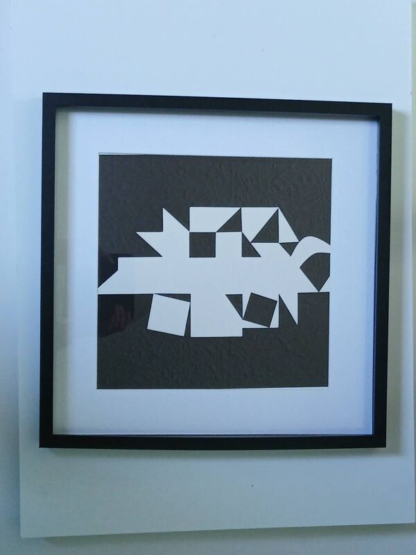 Tableau Vintage Art Optique - Victor Vasarely - Cadre 40x40cm