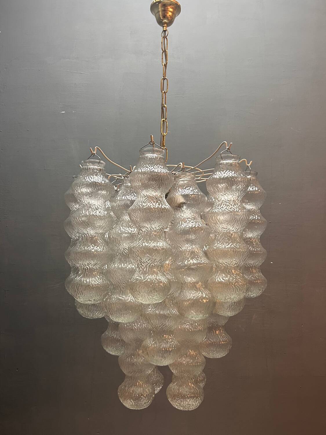 Lustre en verre de Murano à bulles, années 1980, Italie