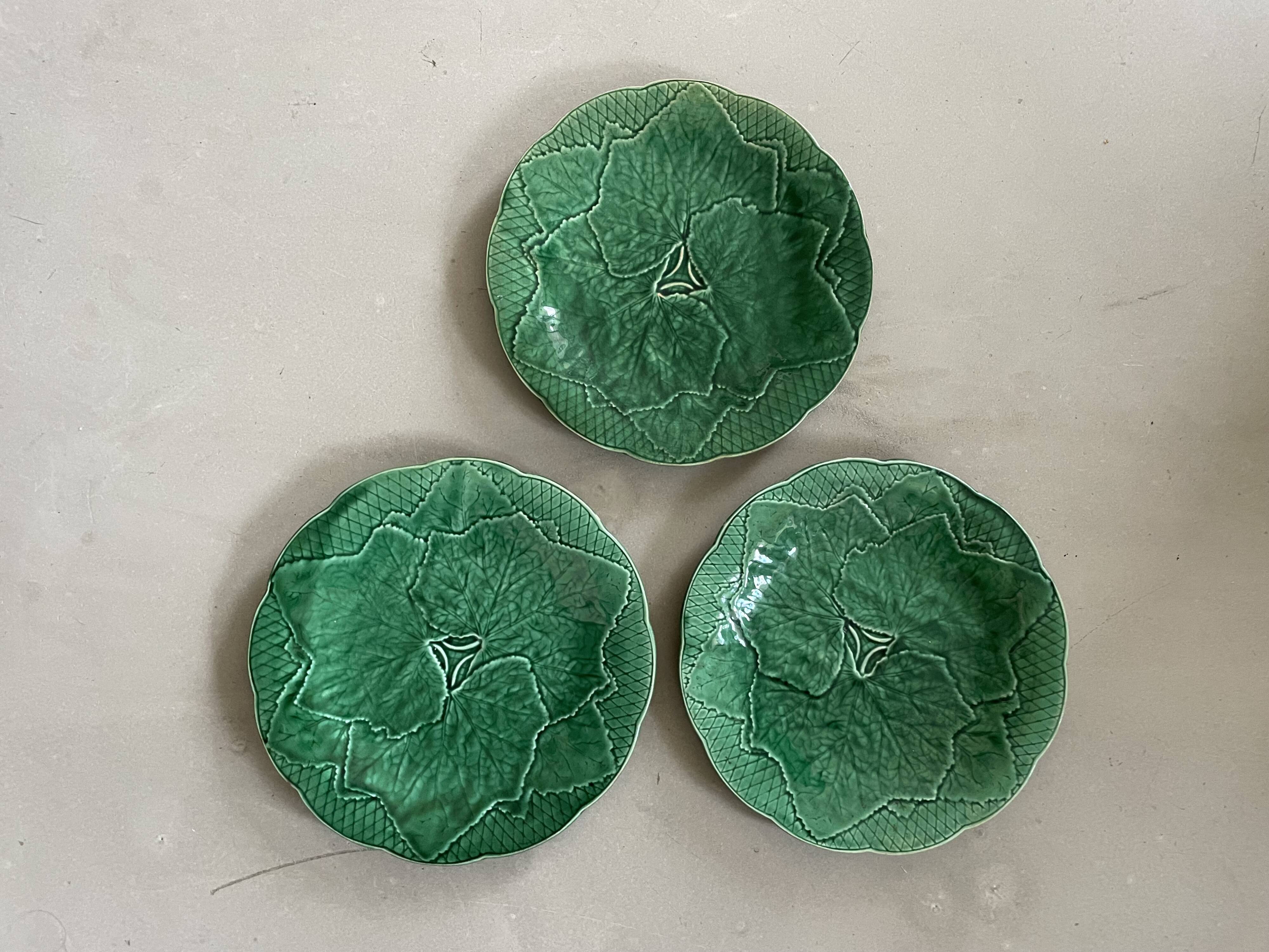 Set of 3 old Gien plates