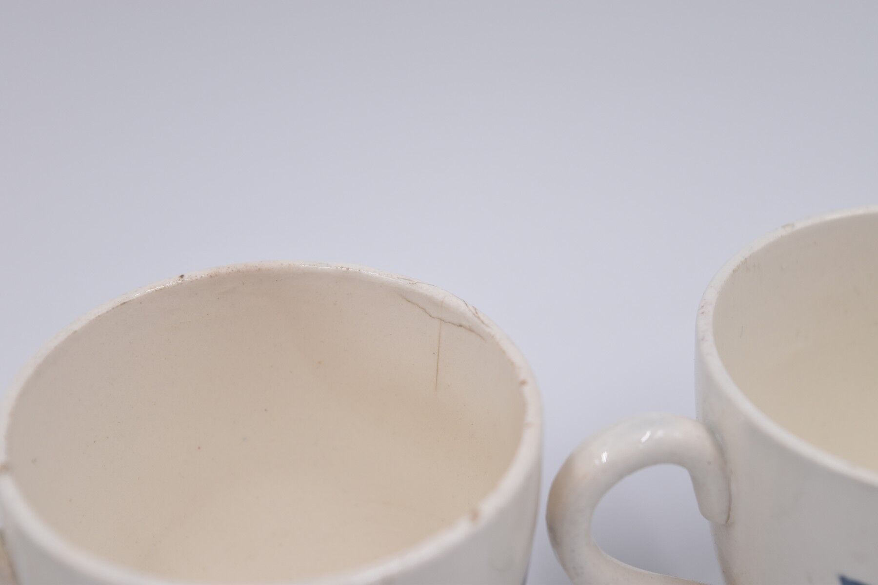 6 cups and under coffee cups Digoin Sarreguemines décor Cannes