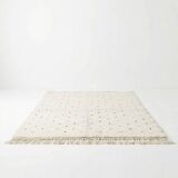Cream Moroccan rug with black dots 150x250 cm