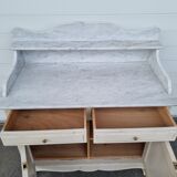 Patinated bathroom cabinet with marble 1940s