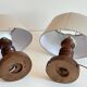 Pair of vintage wooden lamps