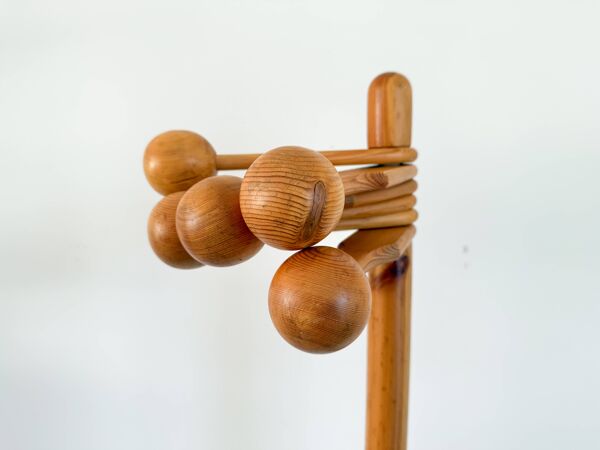 Portemanteau en pin attribué à Reiner Daumiller, années 70-80