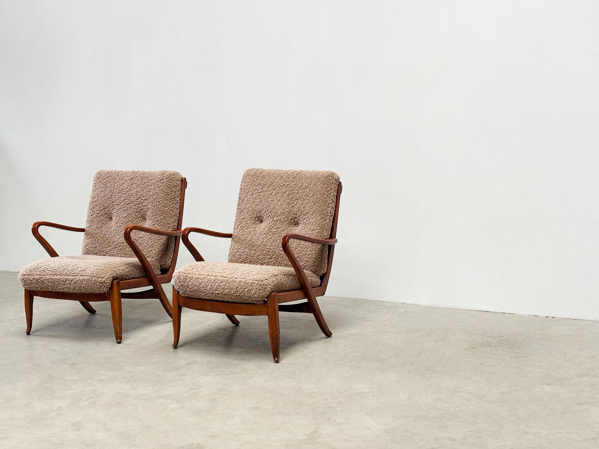 Set of two French lounge chairs