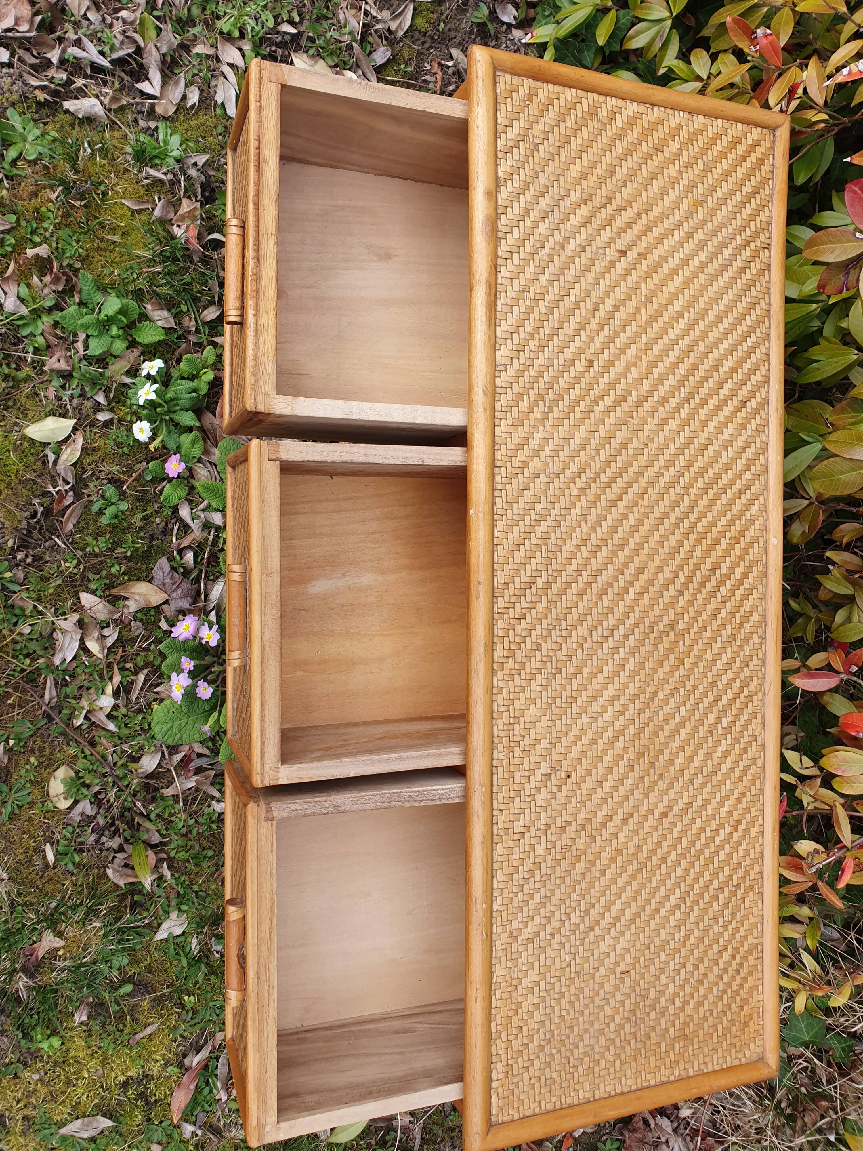 Meuble rotin vintage