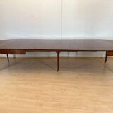 Swiss Biedermeier Extendable Dining Table in Walnut and Brass, 1820s