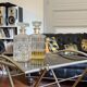 Nickel-plated metal dessert trolley