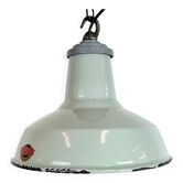 Suspension industrielle en émail gris de Thorlux, années 1960