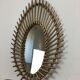 Mirror sun rattan 61 x 42 cm painted golden