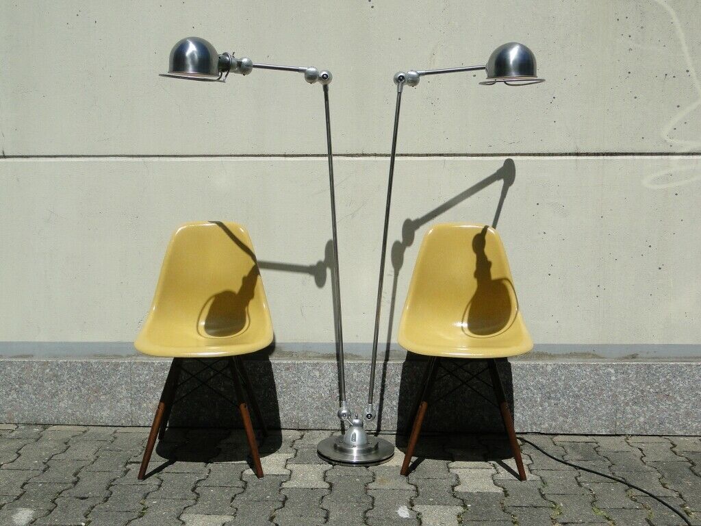 Vintage floor lamp jielde double graphite 6 arms of Jean Louis Domecq France 1960