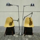 Vintage floor lamp jielde double graphite 6 arms of Jean Louis Domecq France 1960