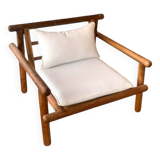 Bohemian armchair in solid walnut