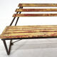 Vintage Industrial Slatted Bench with Original Patina