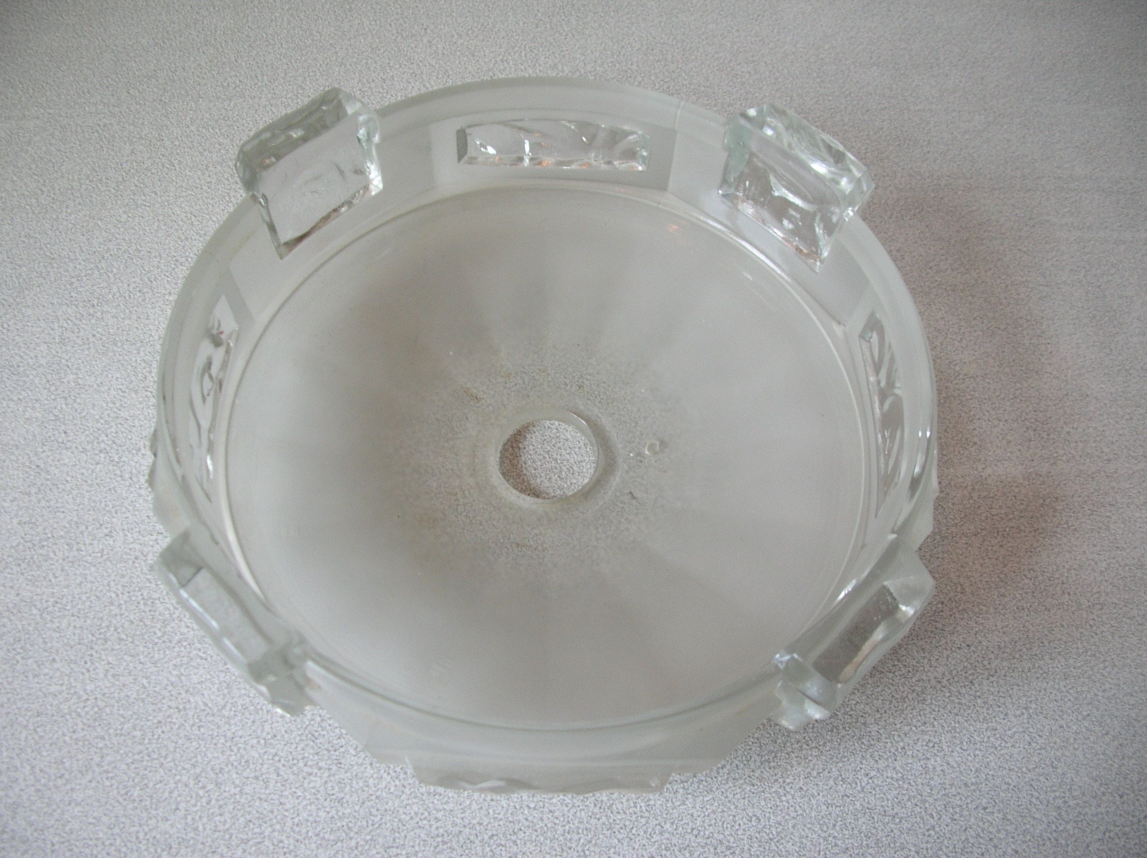 Old lampshade suspension Art Deco retro vintage deco glass luminaire
