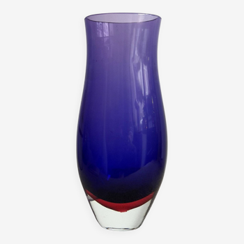 Vase en verre de Murano violet vintage des années 70