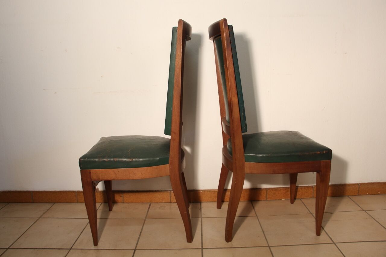 Set of 6 Art deco chairs in mahogany